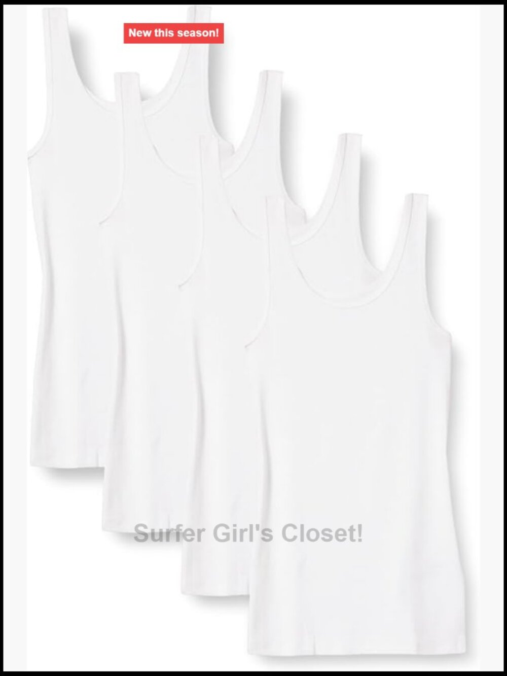 4 Pack Slim-Fit Cotton Modal Rib Tanks Scoop Neck Sleeveless